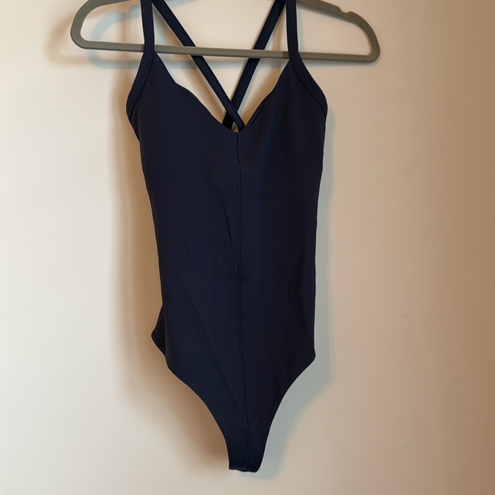 Athleta navy blue bodysuit